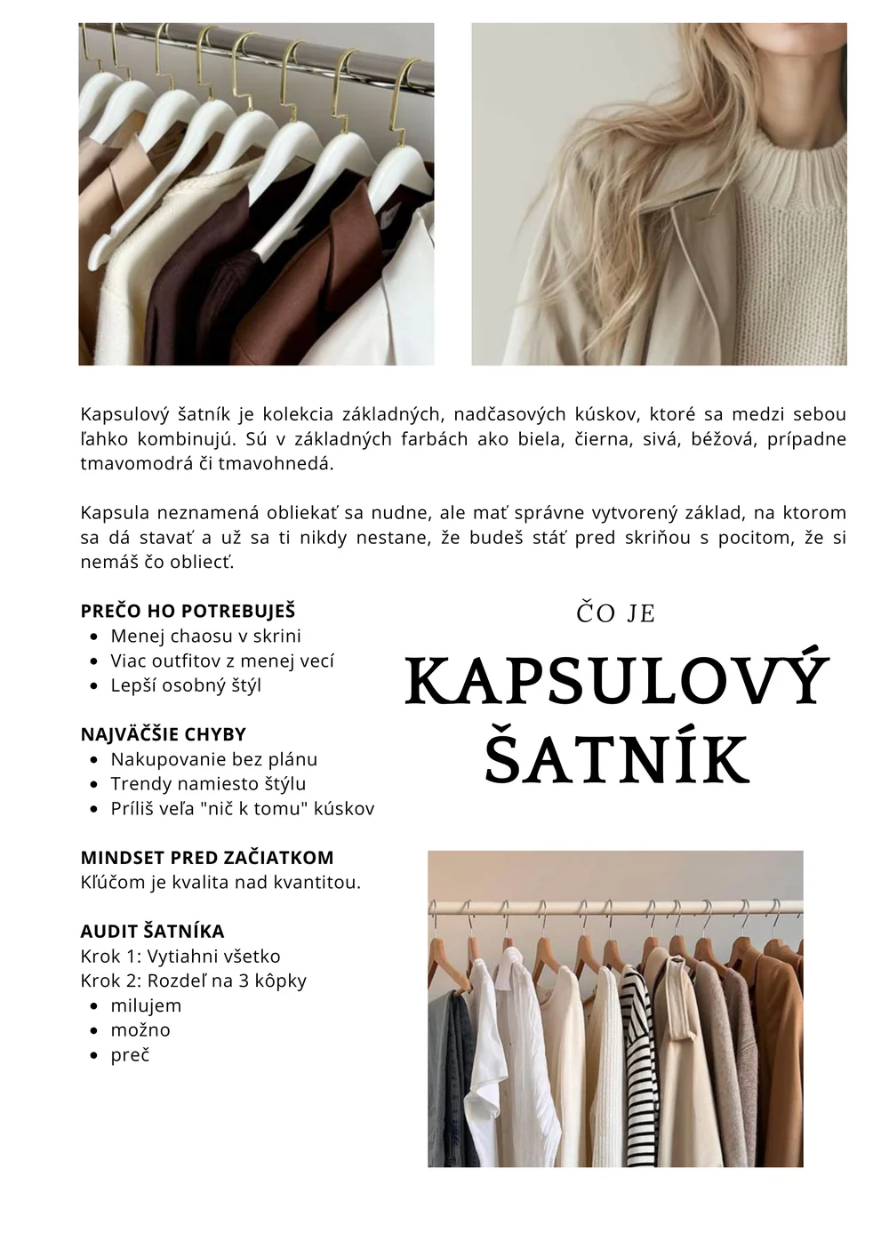 Ukážka strany z e-booku Kapsulový šatník