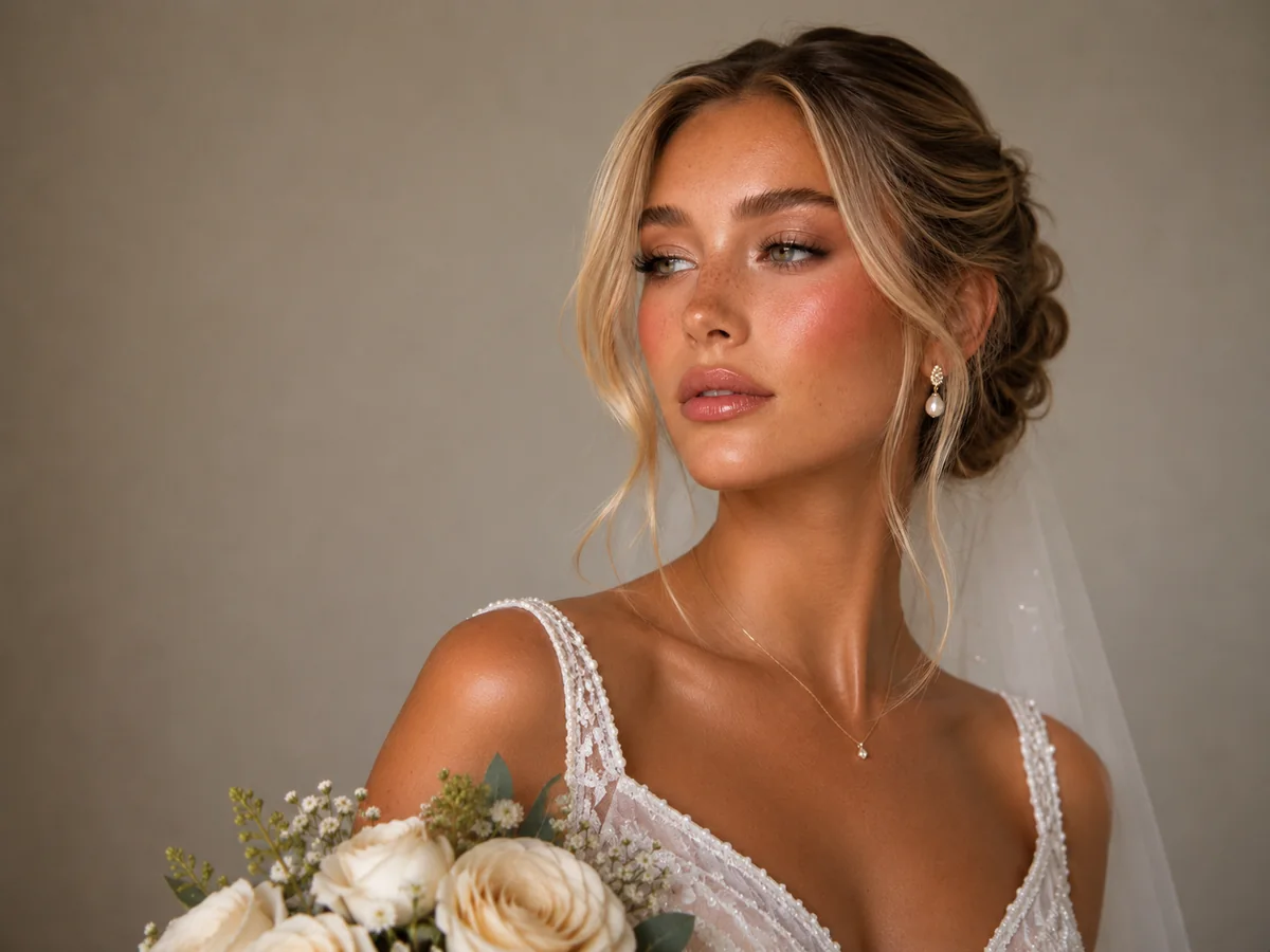Svadobný makeup, nevesta s prirodzeným makeupom